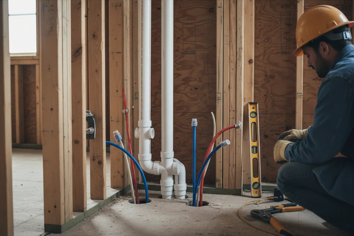 Drain and supply rough-in during Drain Cleaning in Bossier City