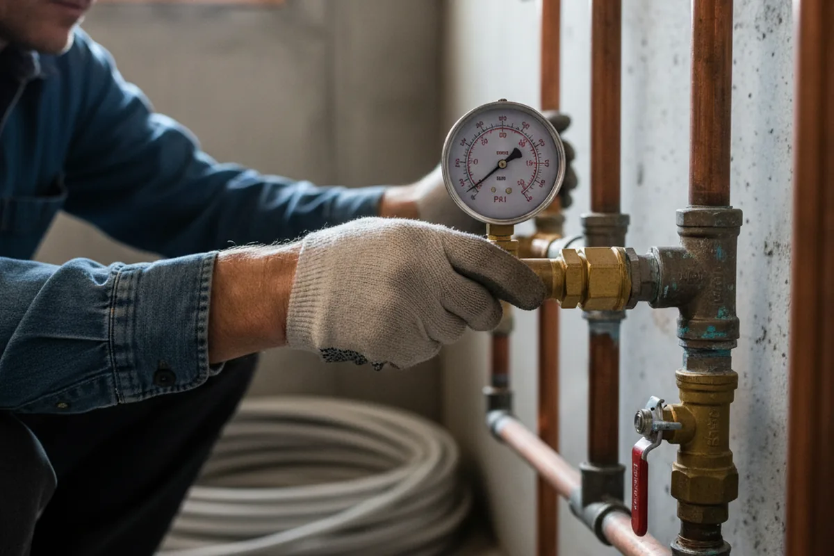 Pressure testing a repaired line during Water Line Repair in Bossier City