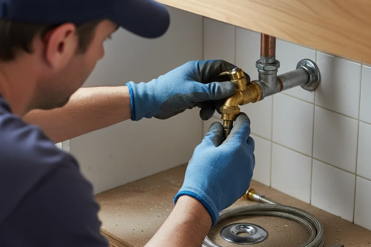 Shutoff valve and fitting work during Burst Pipe Repair in Bossier City
